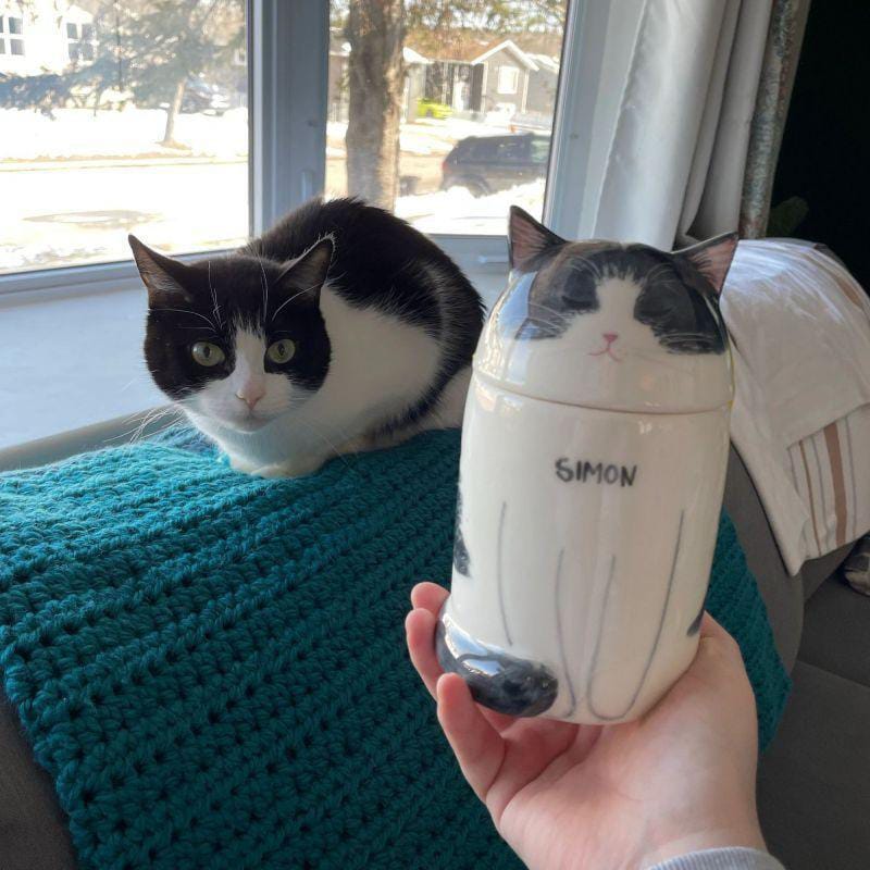 Cat Urn Handcrafted Customized Ceramic for Ashes