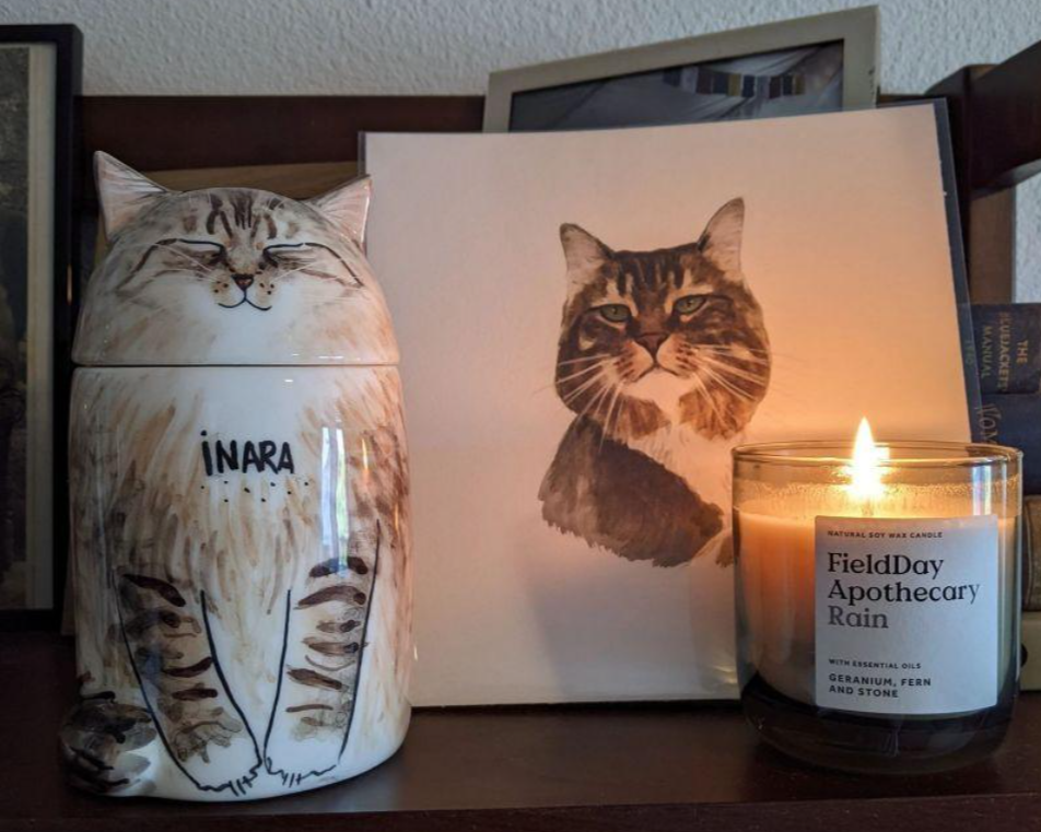 Cat Urn Handcrafted Customized Ceramic for Ashes