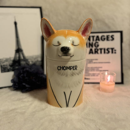Dog Urn Handcrafted Customized Ceramic Pet Urn for  Ashes