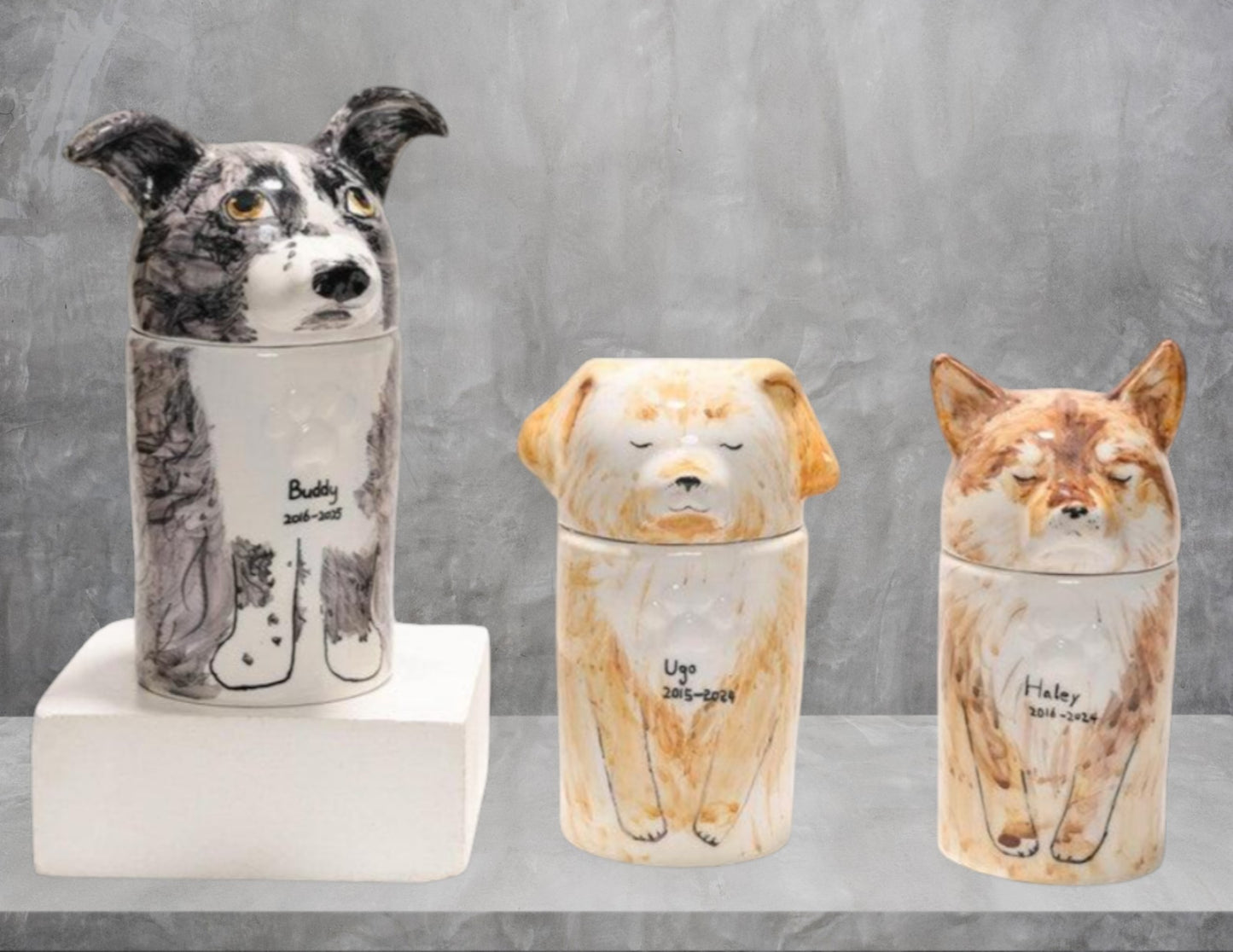 Dog Urn Handcrafted Customized Ceramic Pet Urn for  Ashes